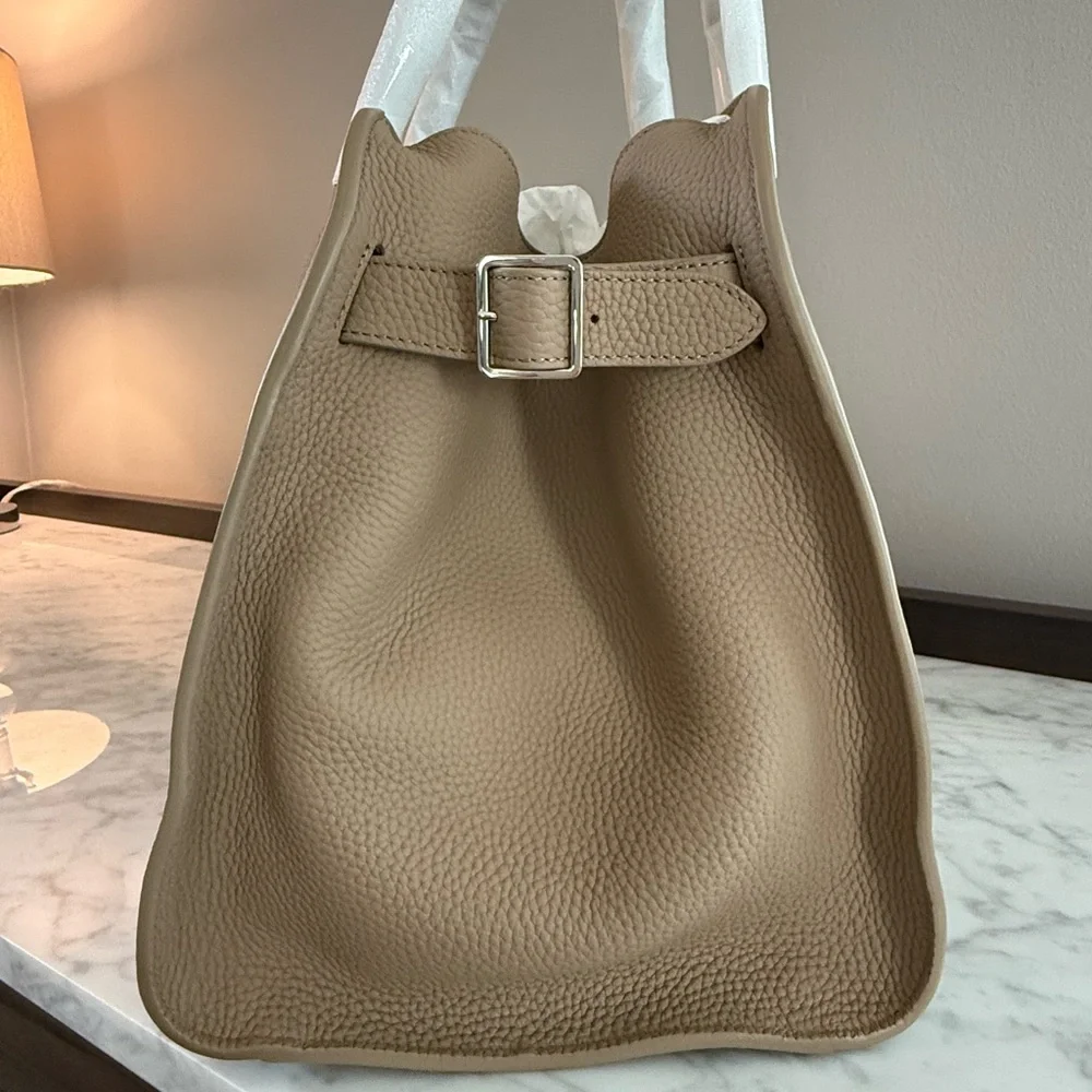 The Row Soft Margaux 15 Bag Dark Taupe - Picture 3 of 7